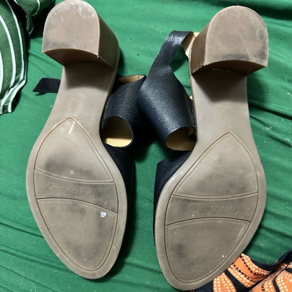 Franco Sarto Hope Sling Back 3 in. Block Heel Sandal Size 10M Black Adjustable - Picture 3 of 6